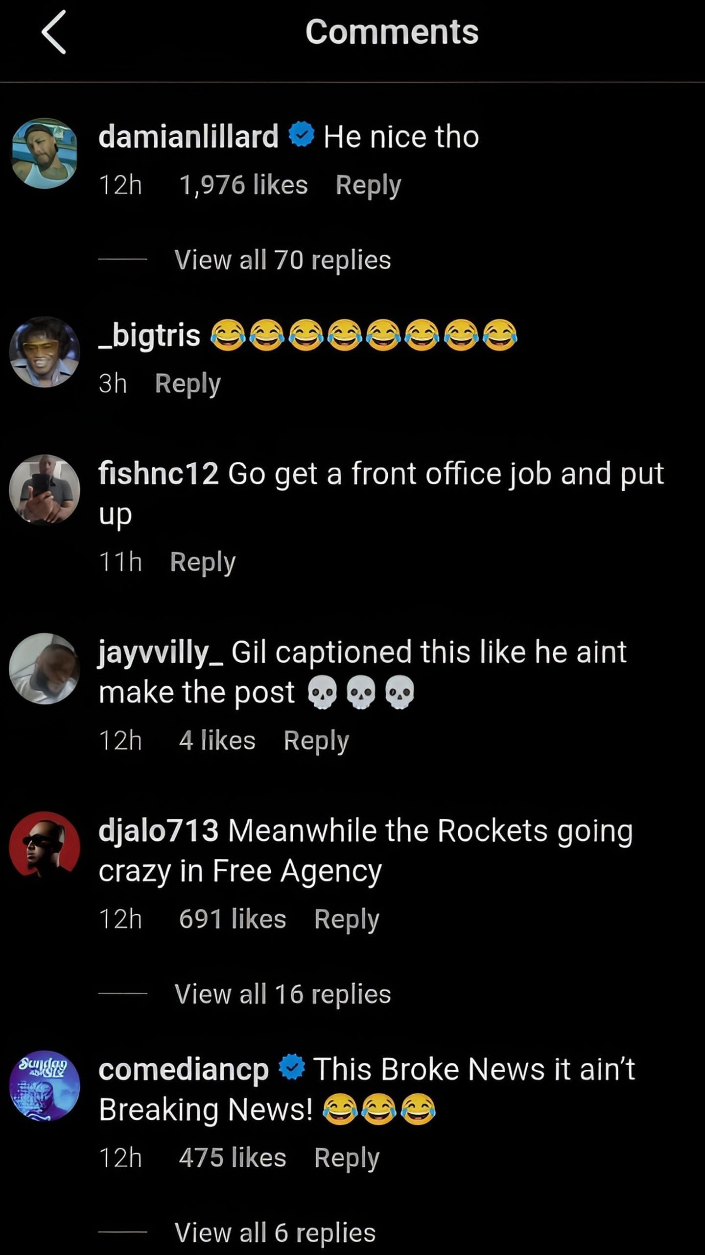 Lillard's comment
